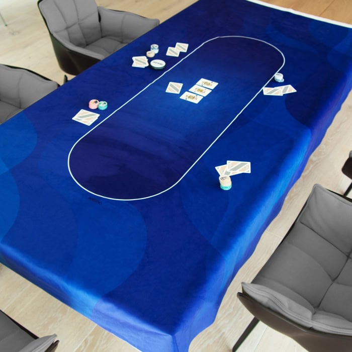 Pokerduk blå, pokerbord, poker, duk, trekk, bord.