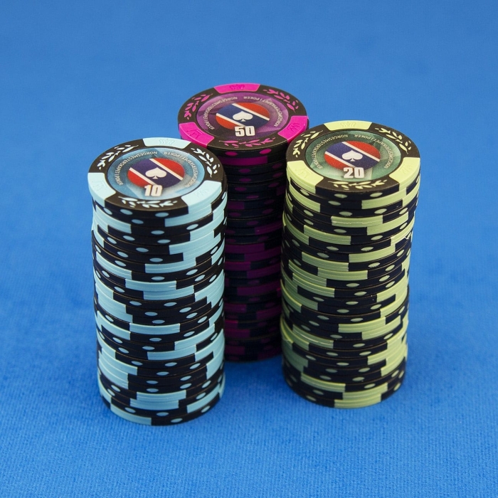 Chips sjetonger Norgesmesterskapet i Poker homegame stack valør 10 og 20 og 50