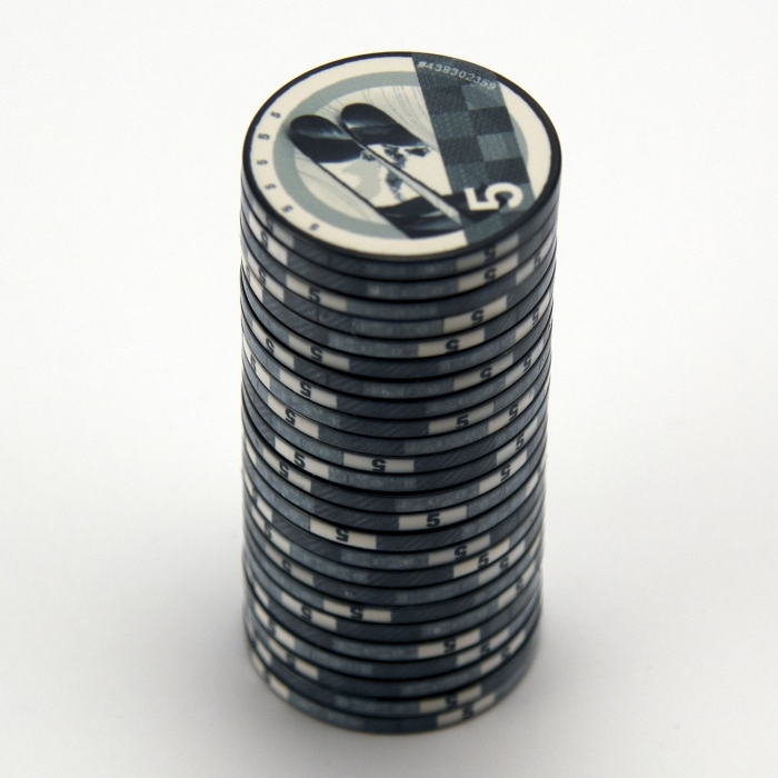 Chips sjetonger seddeldesign valør 5