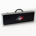 Koffert, poker, sjetonger, chips, sort, pokerkoffert, spar design