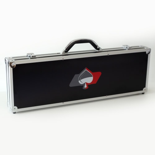 Koffert, poker, sjetonger, chips, sort, pokerkoffert, spar design