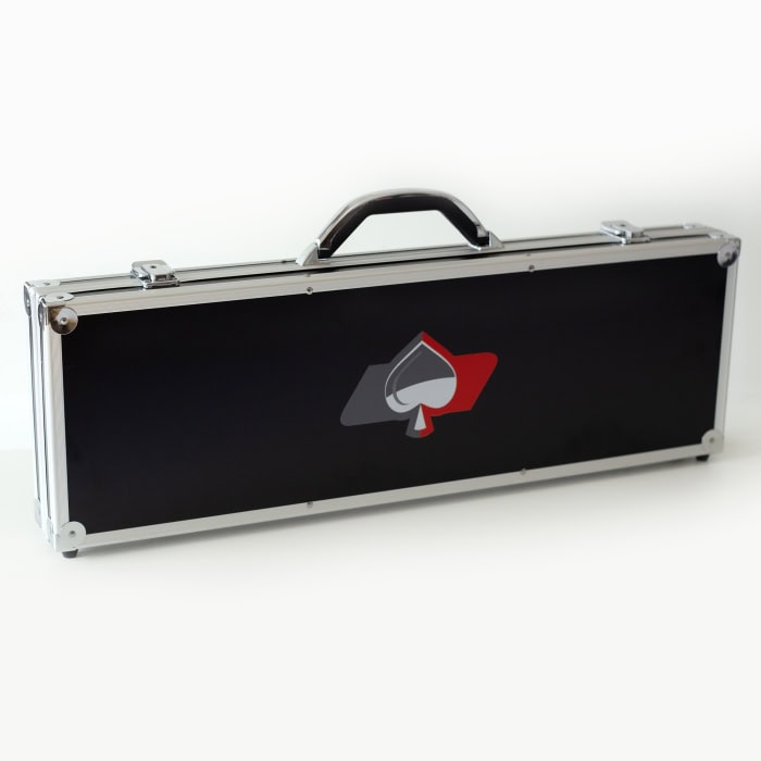 Koffert, poker, sjetonger, chips, sort, pokerkoffert, spar design