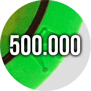 Sjetong med valør 500.000 grønn (ny - tidligere 250.000-farge)