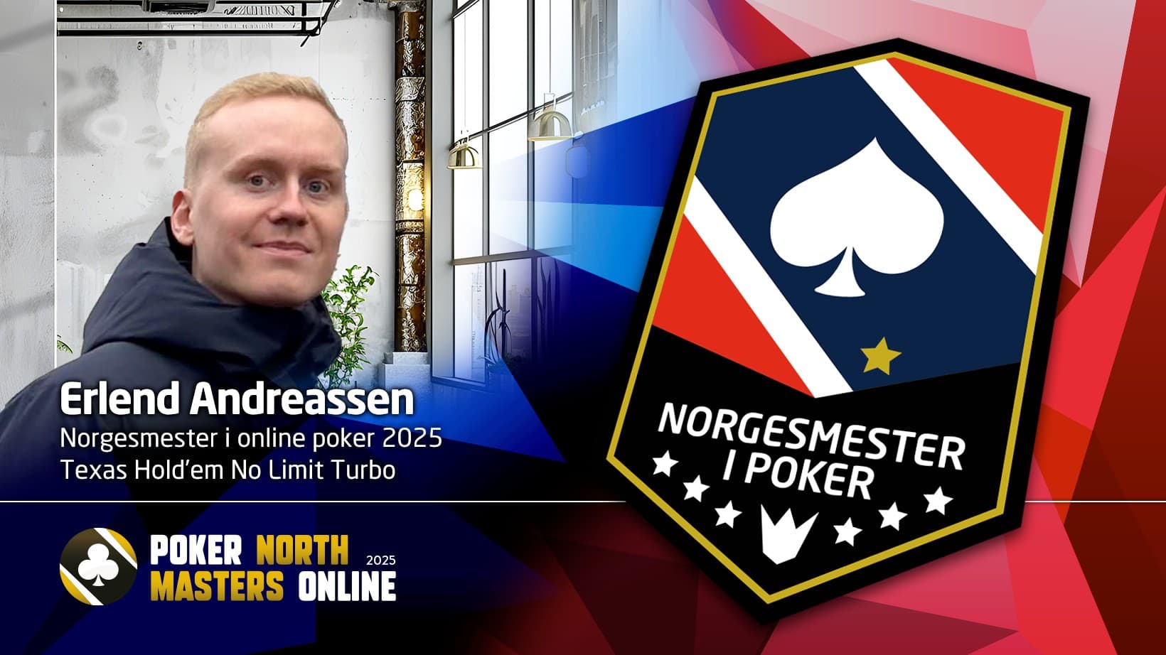 Erlend Andreassen er online norgesmester i turbopoker 2025.