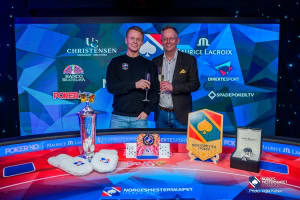 Frode Fagerli gratulerte norgesmesteren like før frokost torsdag. 