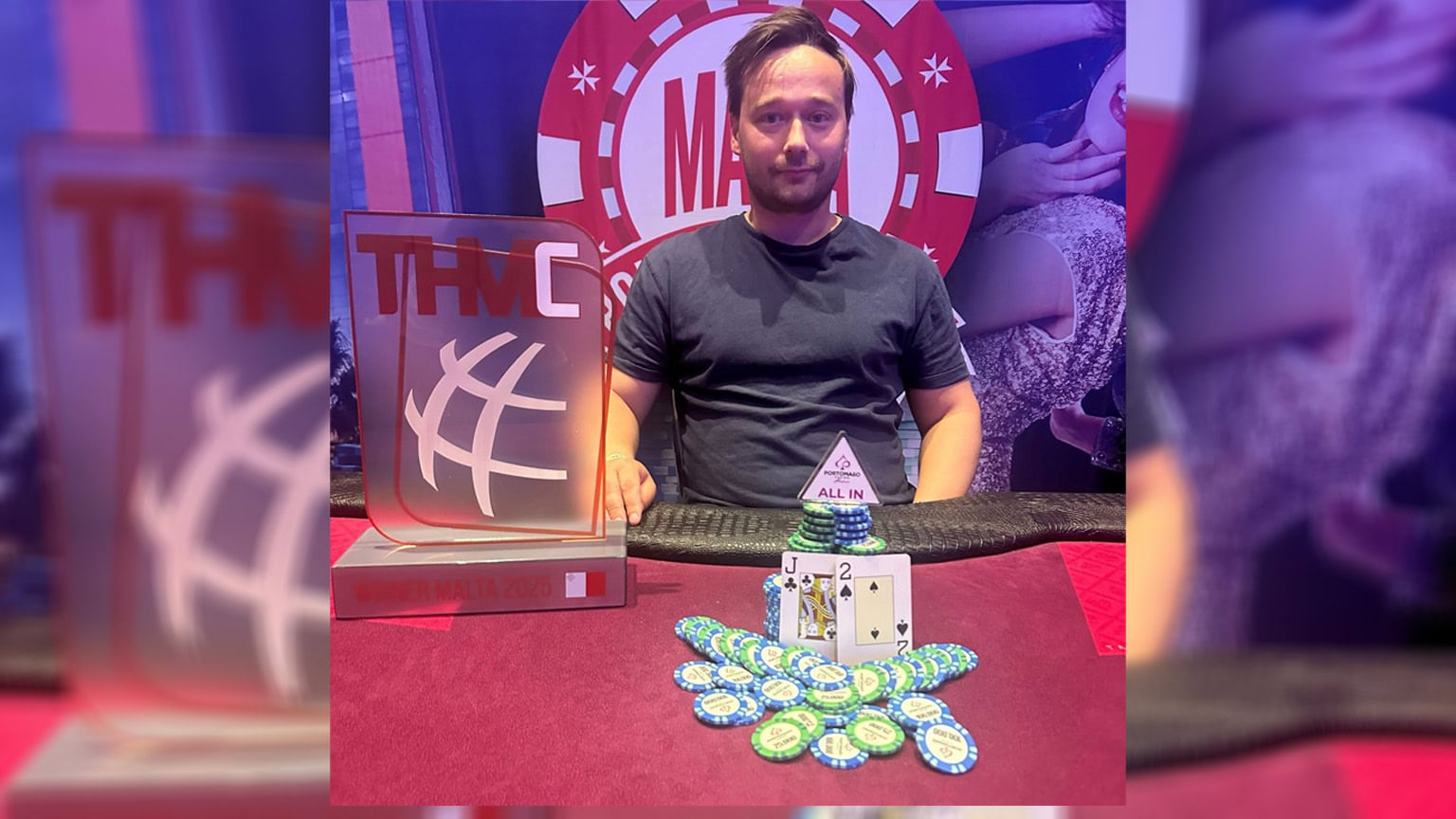 Thomas Jakobsen som vinner i Hendon Mob Championship.