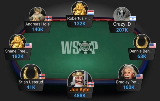 Norsk bord i WSOP når Jon Kyte, Andreas Hole og Stian Usterud er trukket på samme bord til dag 2.