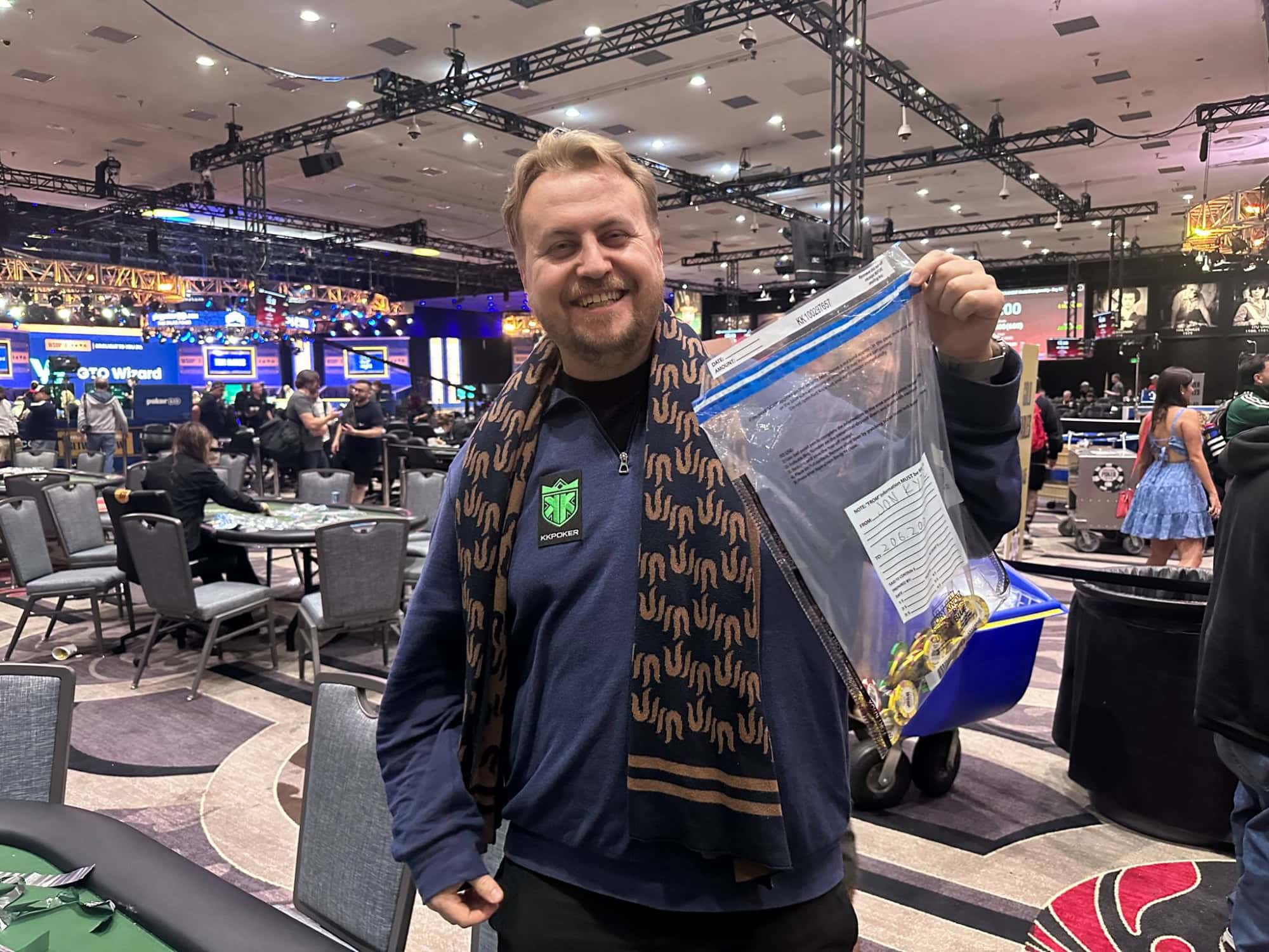 Jon Kyte gjør seg klar for dag 2 i WSOP Main Event 2025.