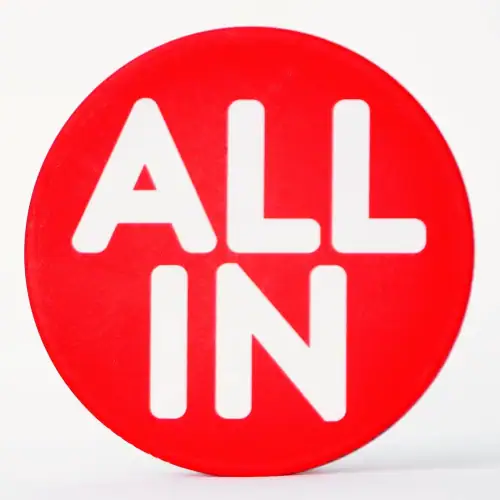 All in button knapp poker