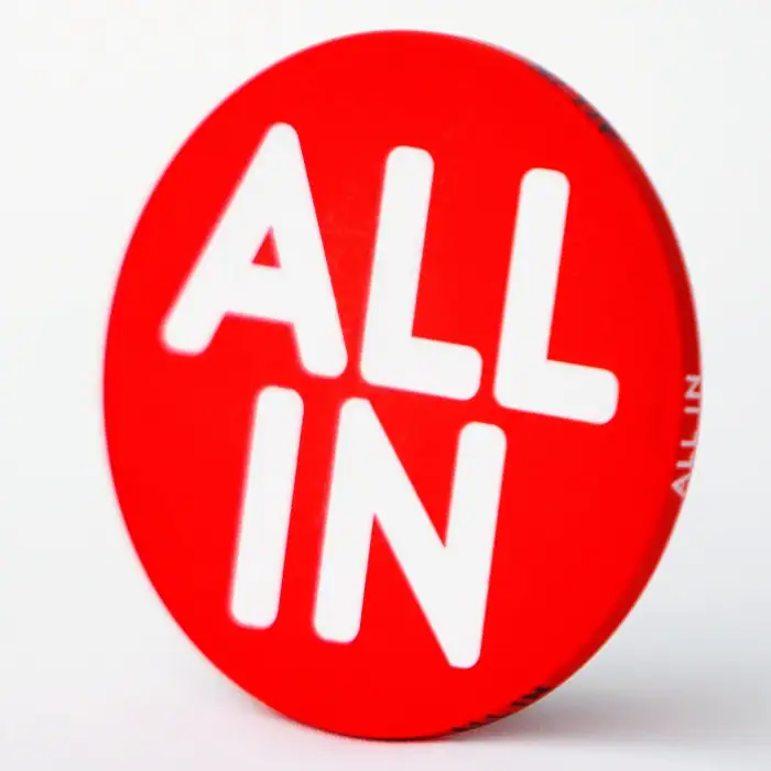 All in button knapp poker