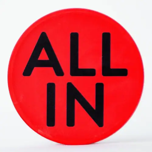 All in button knapp poker