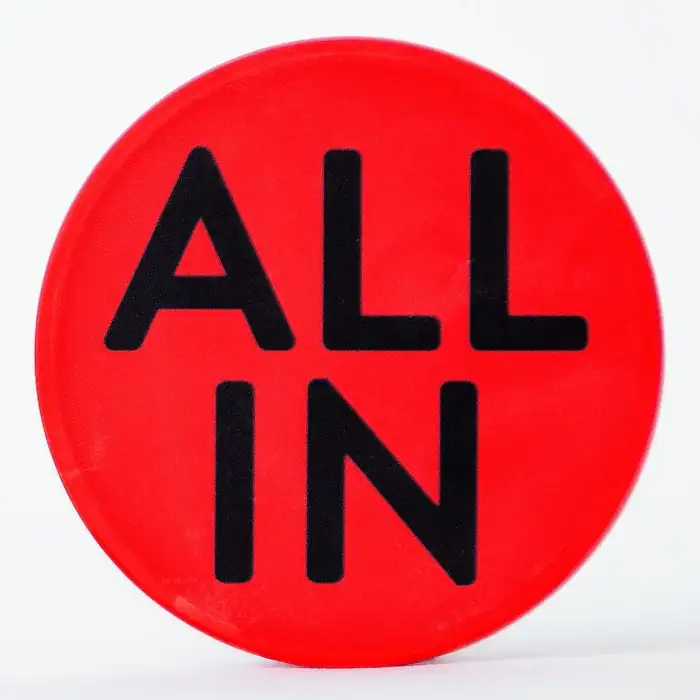 All in button knapp poker