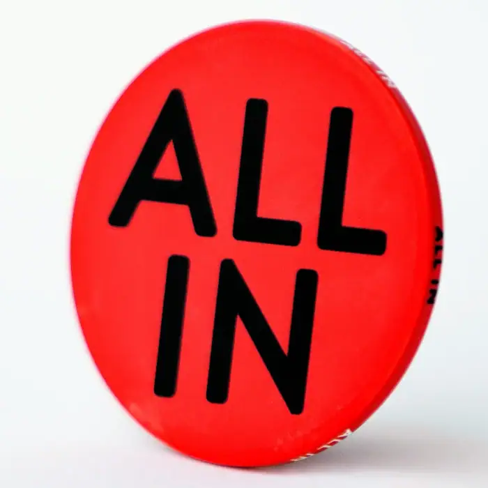 All in button knapp poker