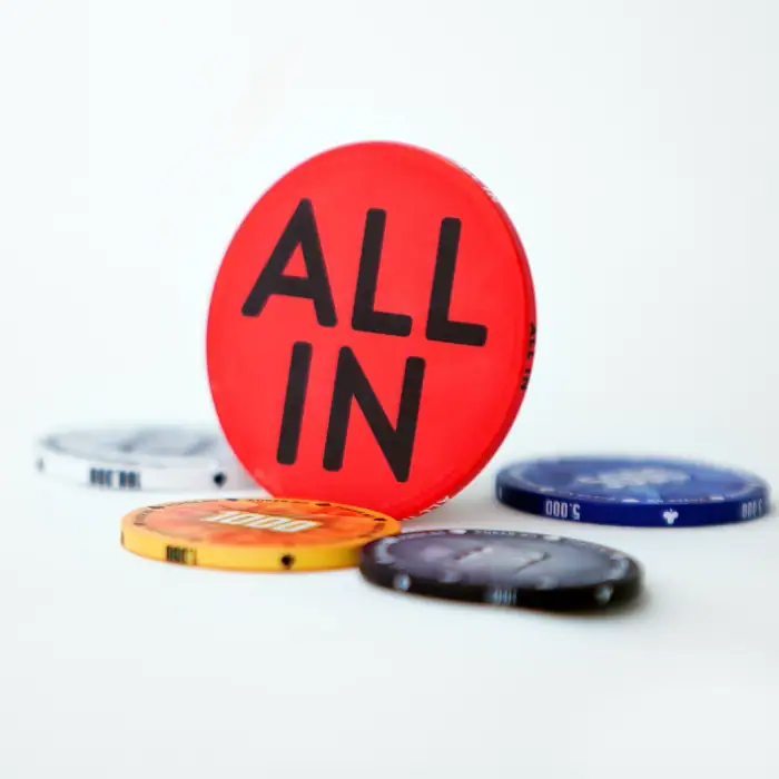 All in button knapp poker