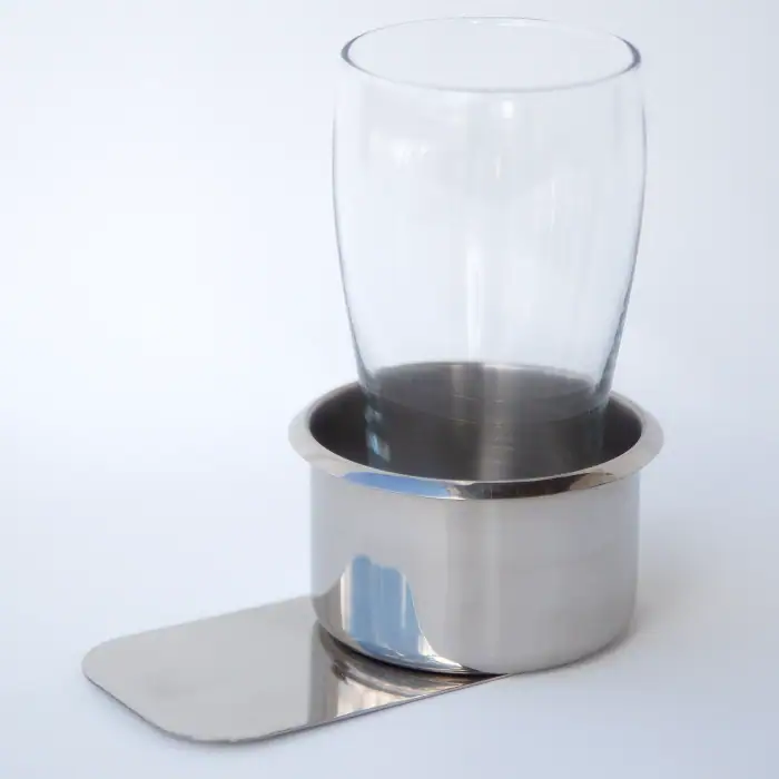 Koppholder, stor til pokerbord, med halvliter glass