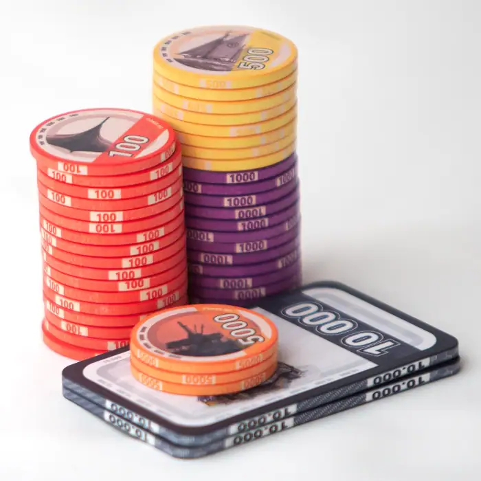 Sjetonger og plaque, seddelmotiv, chips, poker, poker.no