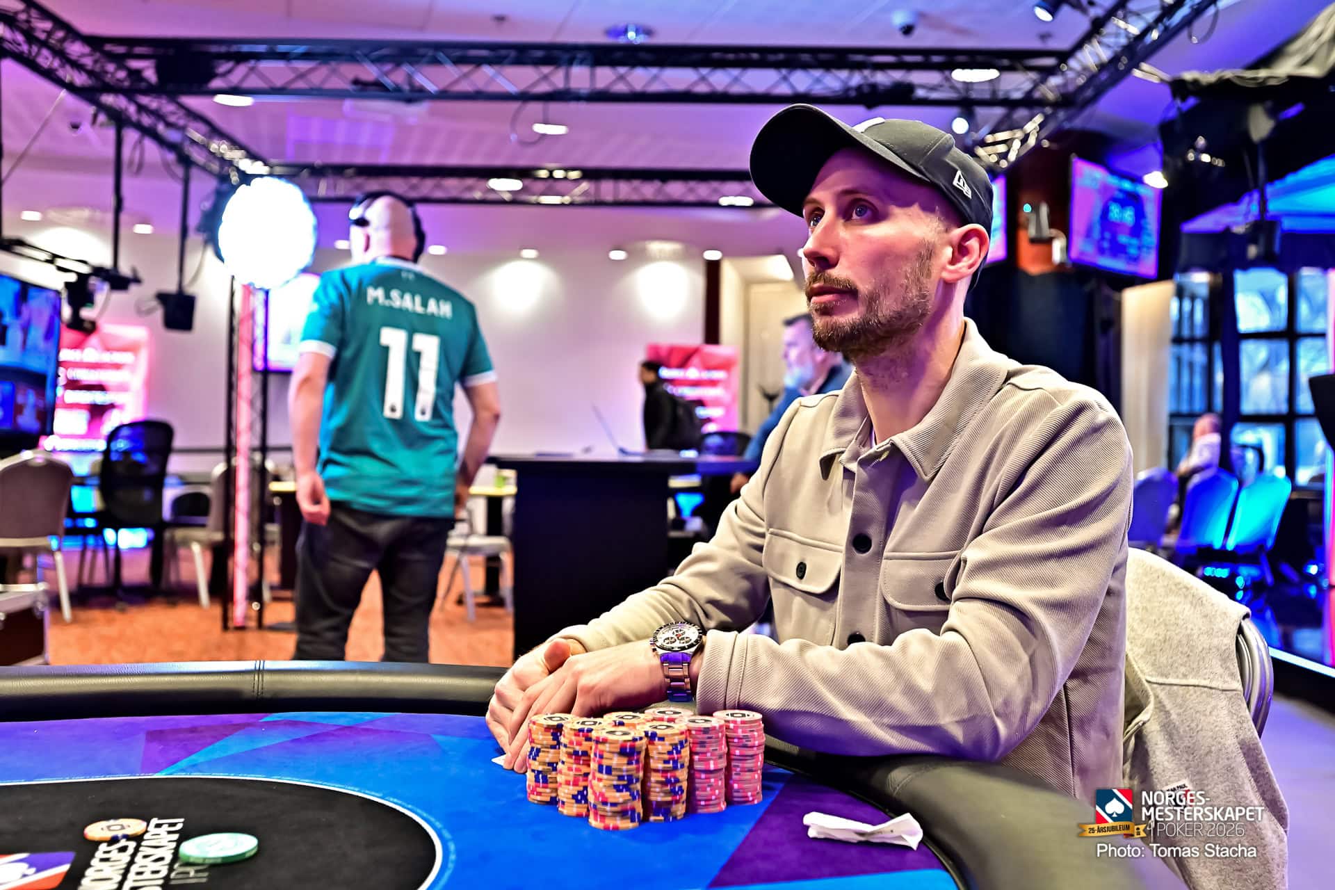 Mikal Blomlie i poker-NM 2026 i Bratislava, der han ble årets spiller.