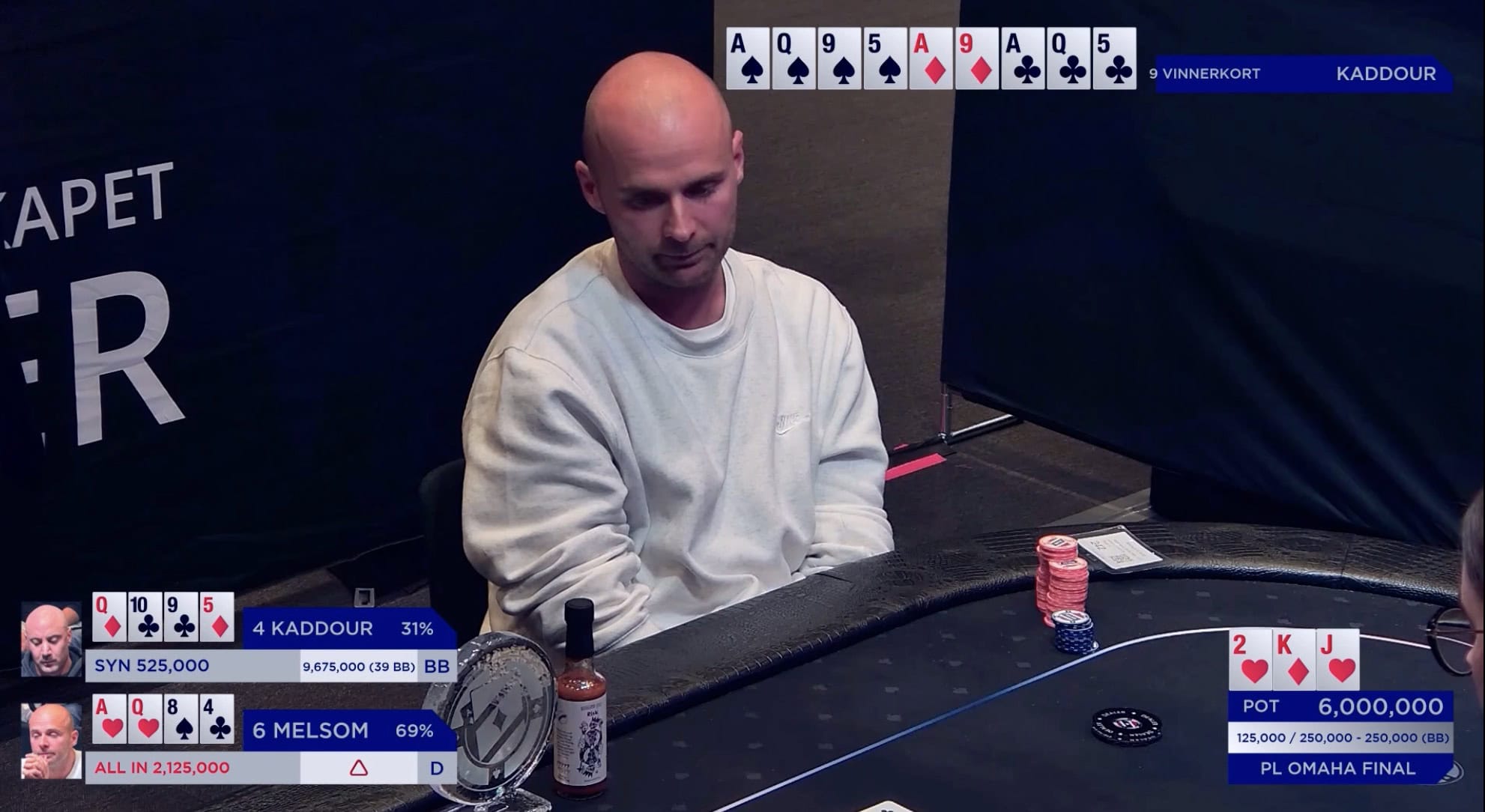 Erlend Meldsom i poker-NM.