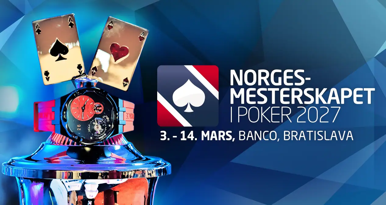 Poker-NM 2027 spilles i Bratislava 3. - 14. mars